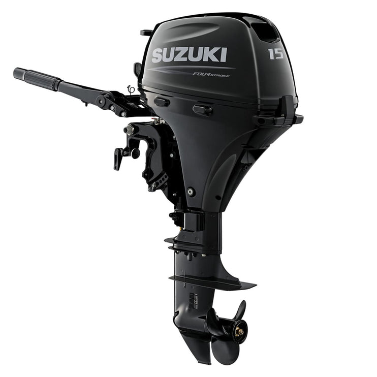 Suzuki 15 HP Black Tiller Diagonal