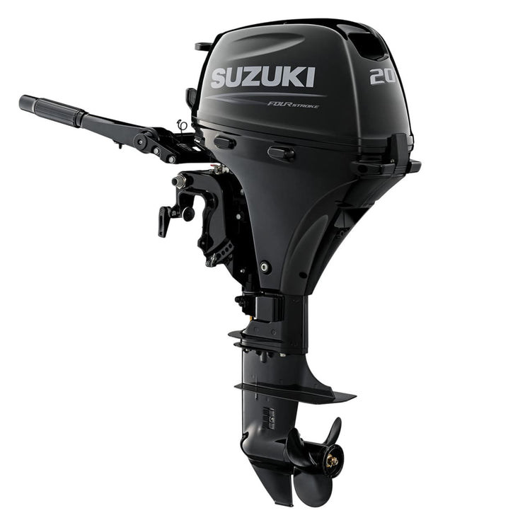 Suzuki 20 HP Black Tiller Diagonal